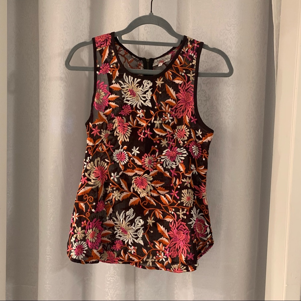 BARASCHI Embroidered Sleeveless Top Sz:XS